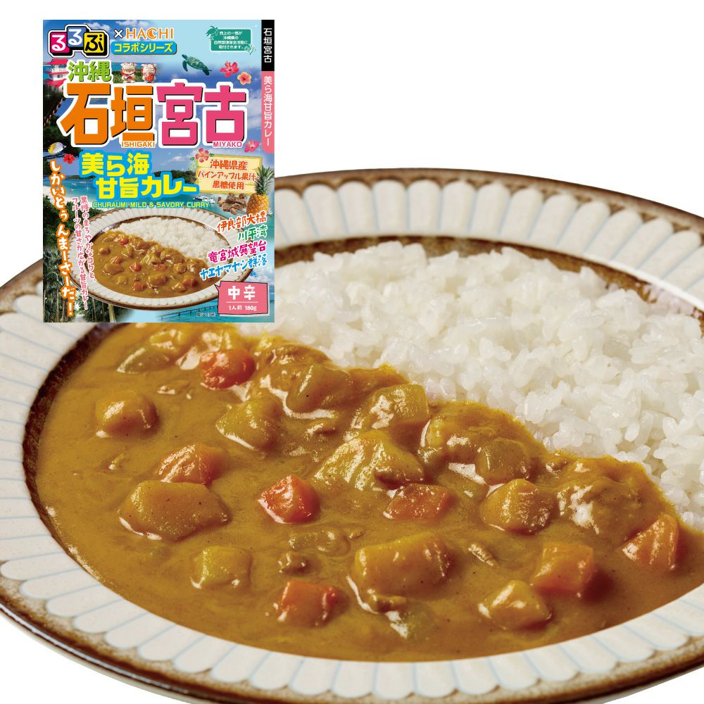 るるぶ×HACHIコラボ】沖縄 石垣宮古 美ら海甘旨カレー 中辛／レトルト
